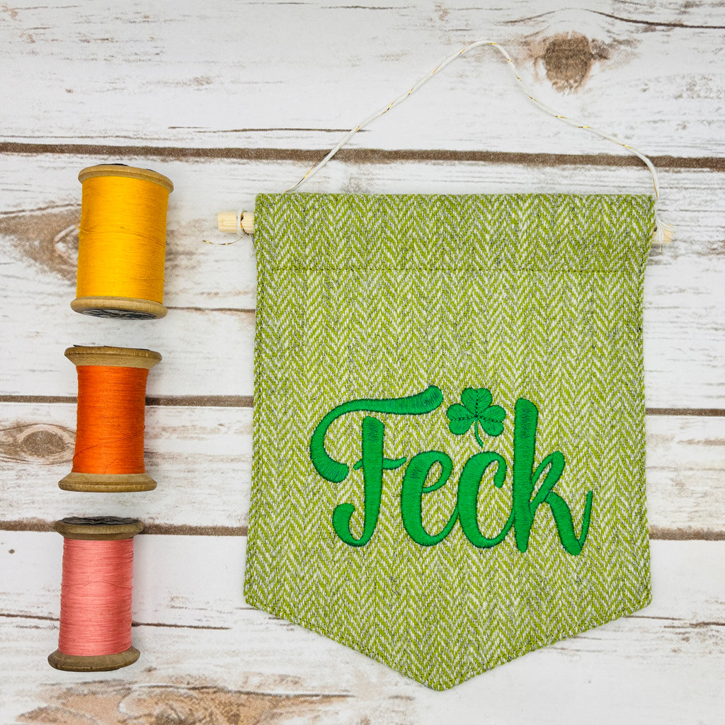 Feck - Irish Swear Word - Irish Pennant Wall Hanging