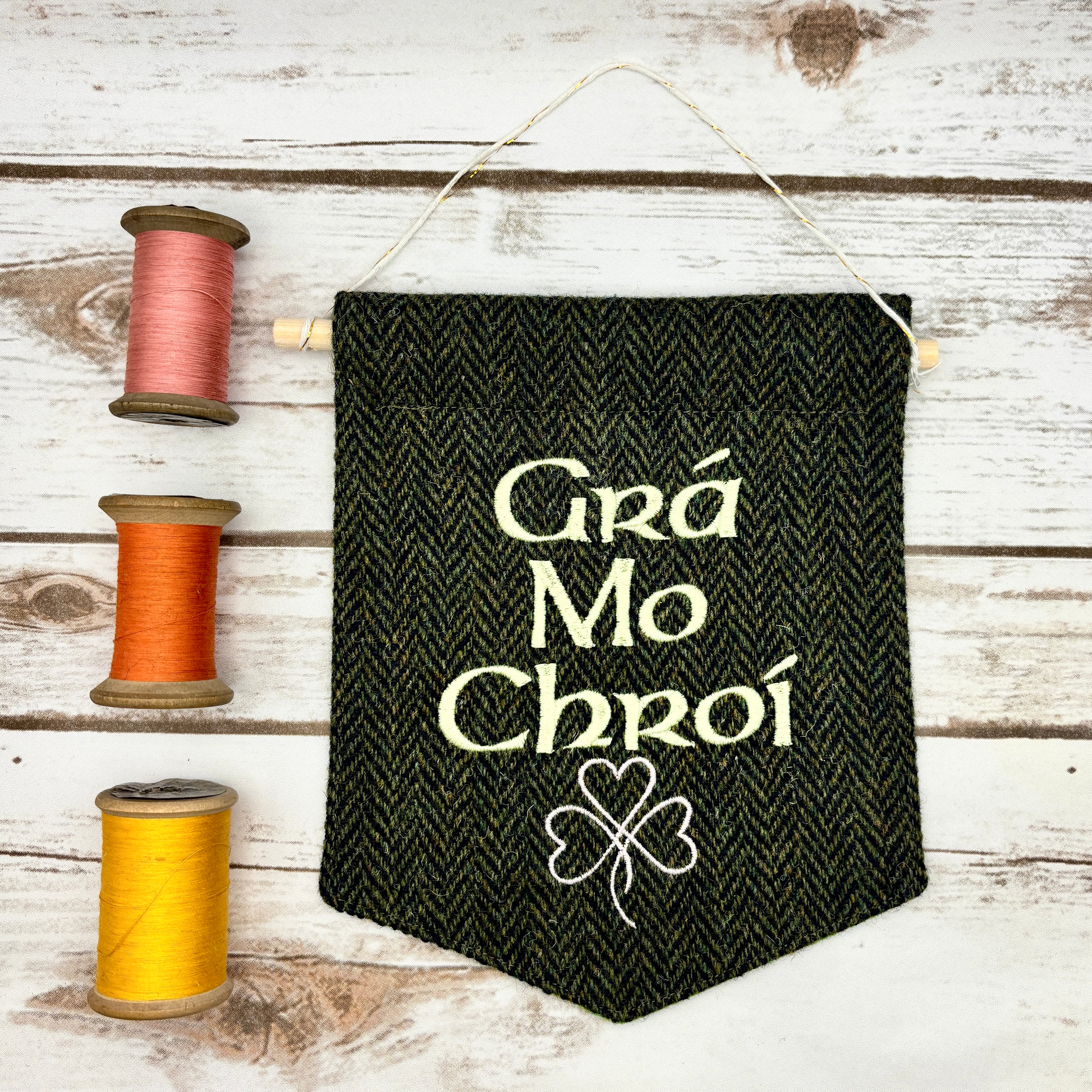 Grá Mo Chroí - Love of my heart- Irish Pennant Wall Hanging