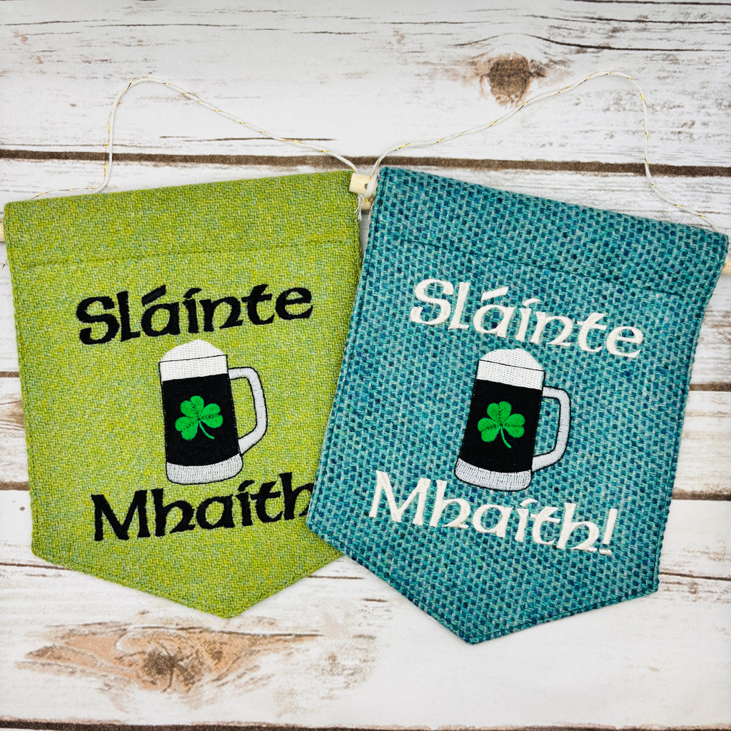 Sláinte Mhaith (Stout) - Your good health! or Cheers! - Irish Pennant Wall Hanging