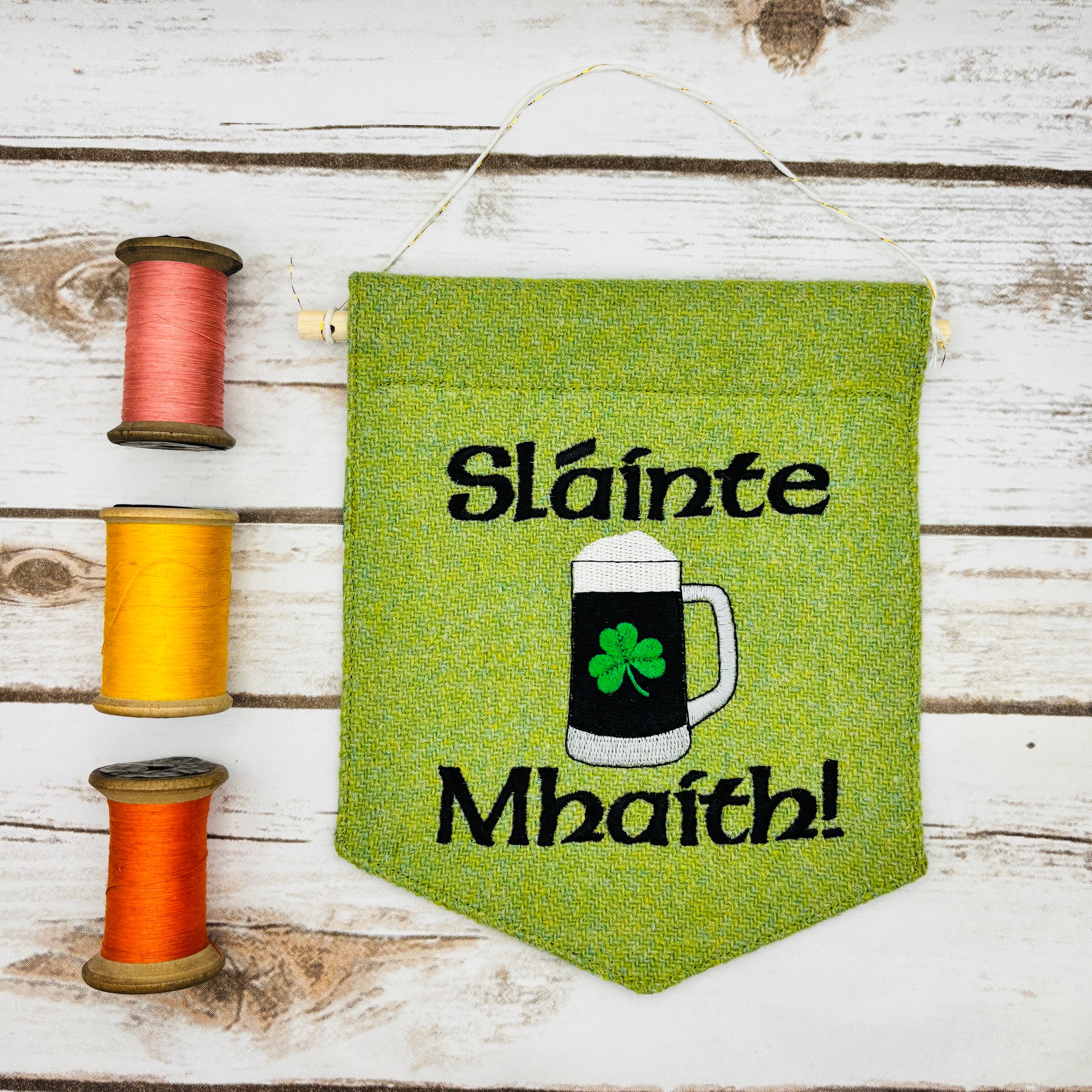 Sláinte Mhaith (Stout) - Your good health! or Cheers! - Irish Pennant Wall Hanging