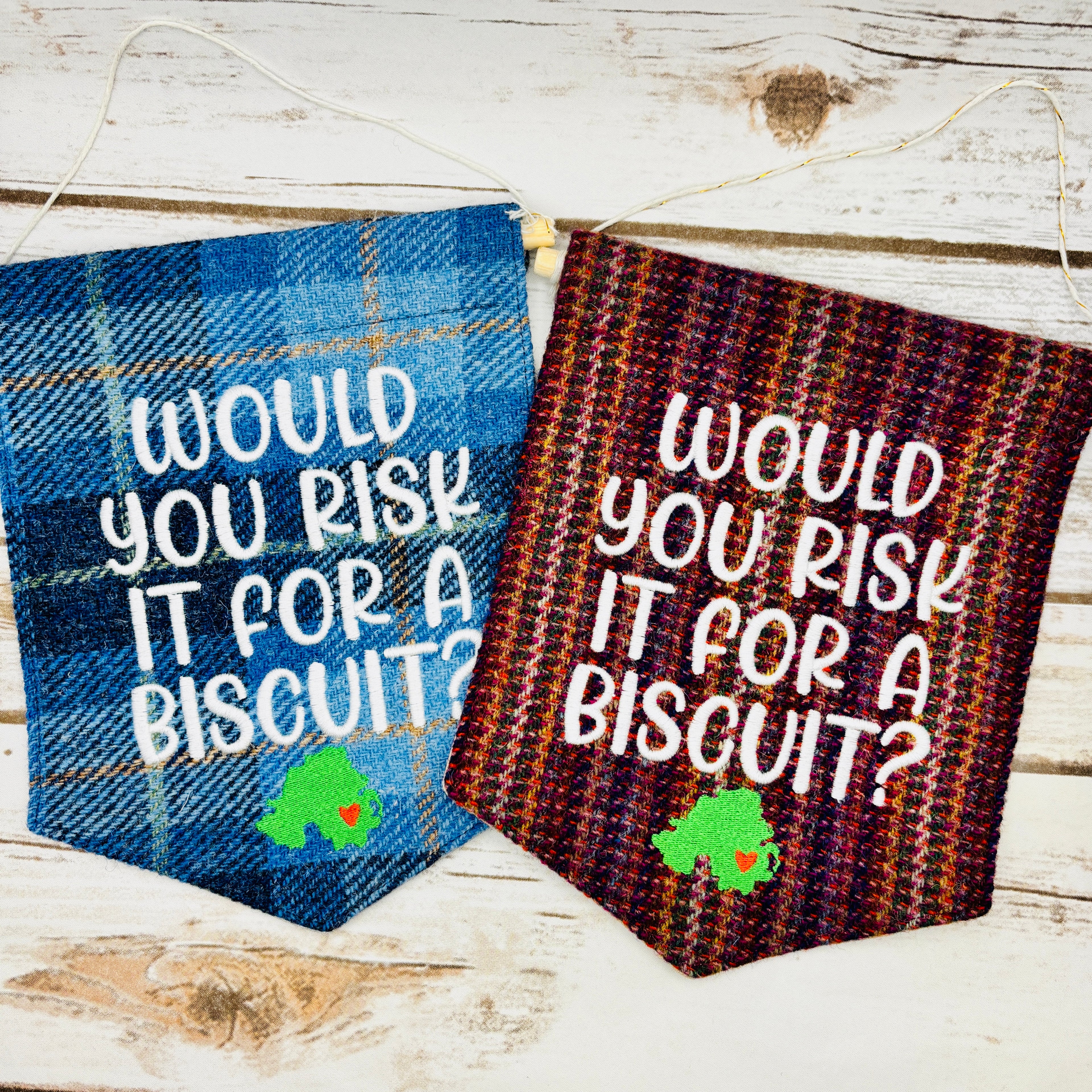 Would you risk it for a biscuit? - Pennant Wall Hanging