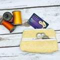 Lemon Yellow Herringbone Harris Tweed Large Purse