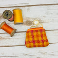 Yellow, Orange & Pink Tartan Harris Tweed Coin Purse