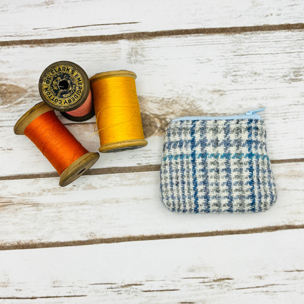 Blue Tartan Harris Tweed Coin Purse