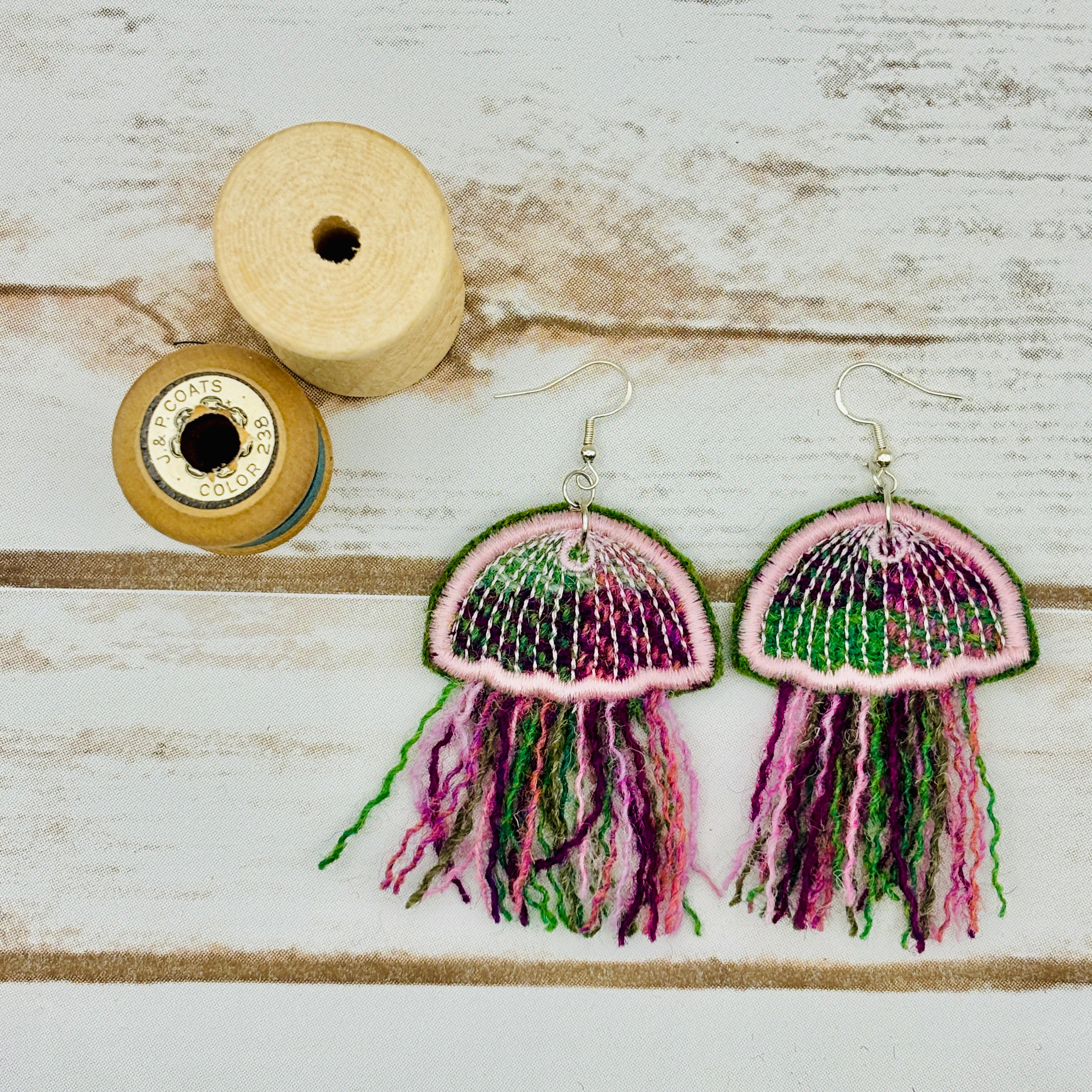 Harris Tweed Jellyfish Earrings