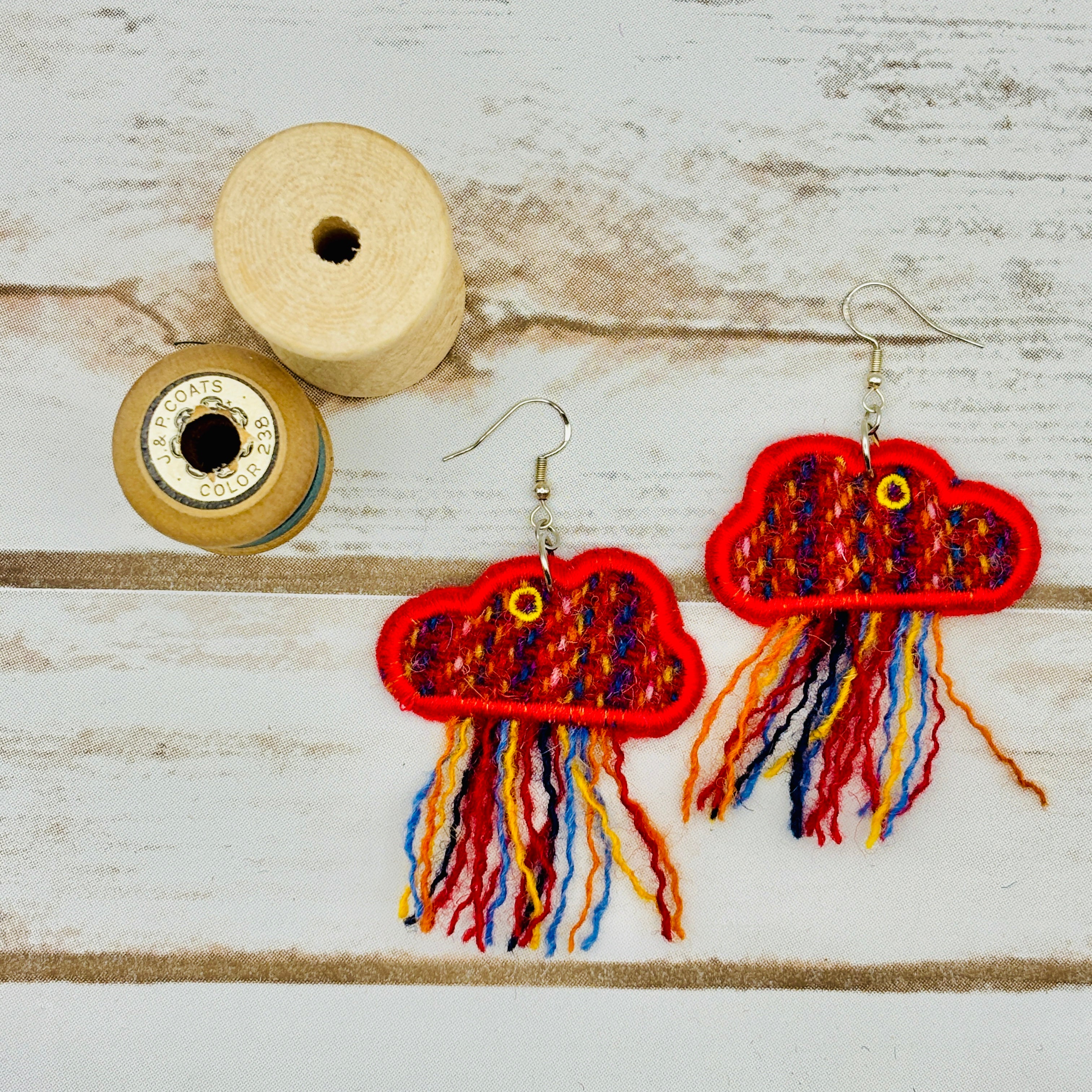 Harris Tweed Rain Cloud Earrings
