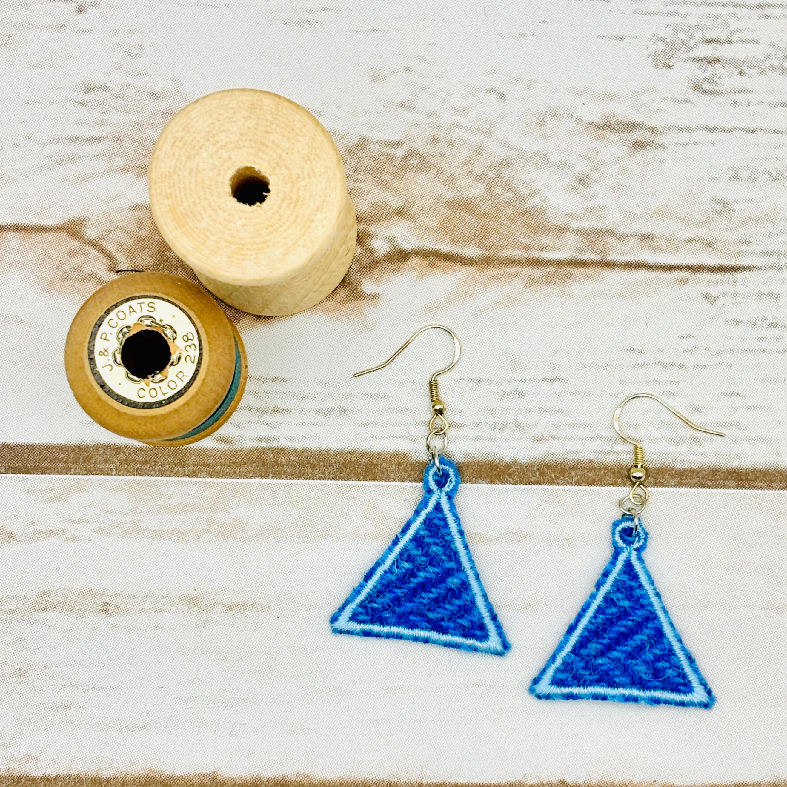 Harris Tweed Triangle Earrings